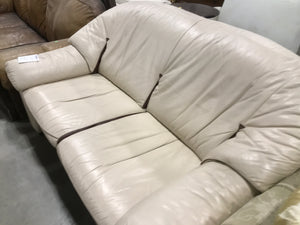 White Leather Love Seat