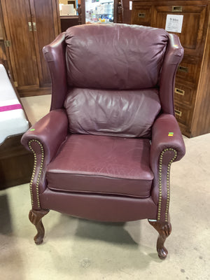 Maroon Leather Armchair