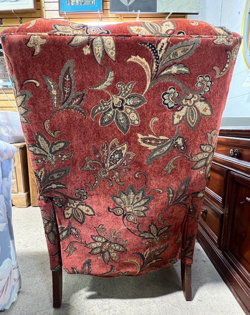 Red Floral Armchair