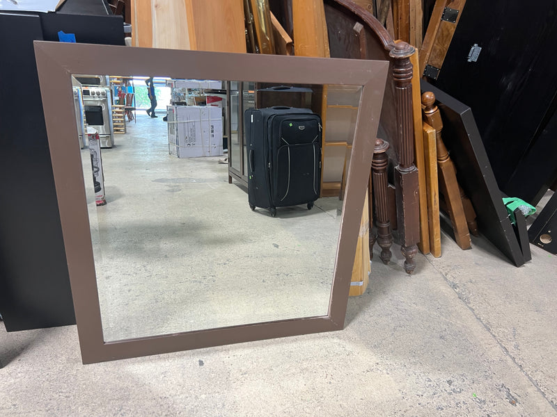 Mirror with Brown Frame