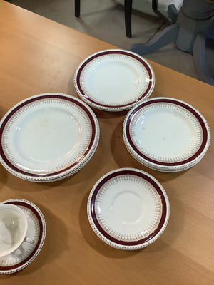 Burgundy Simpsons Potters China Set