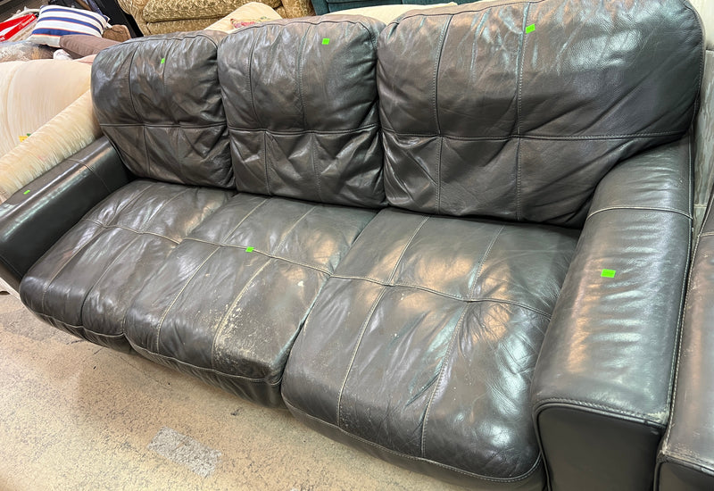 Dark Brown Three-Seater Sofa