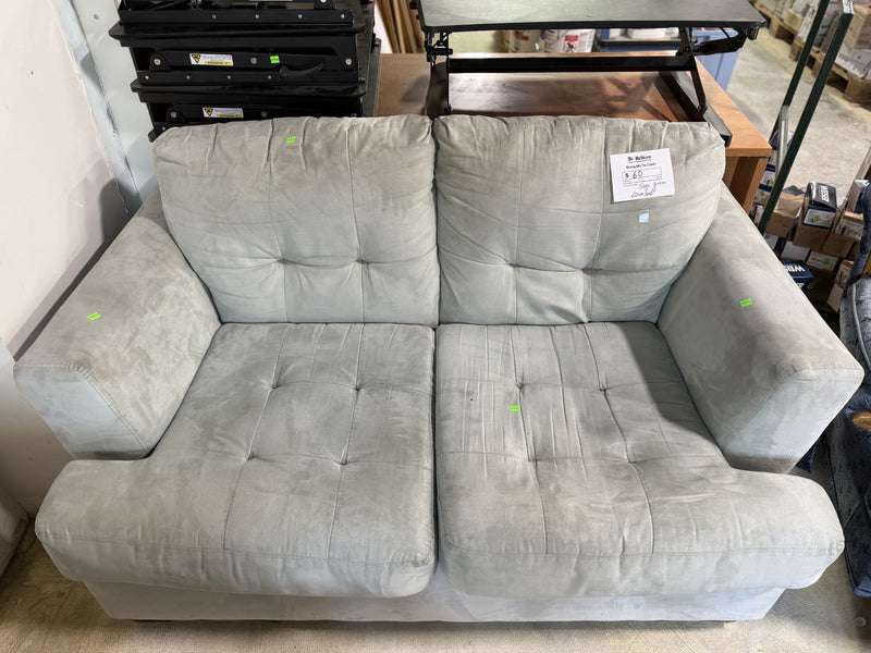 Modern Sage Green Microfiber Loveseat