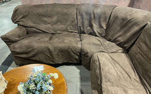 Plush Chocolate Brown Reclining Sectional Sofa