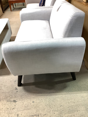 Beige Square Arms Loveseat