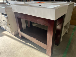 Cherry Wood Vanity with Large Sink