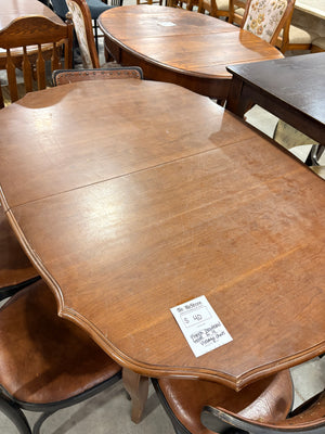 French Provincial Style Dining Table with Four Vintage Chairs