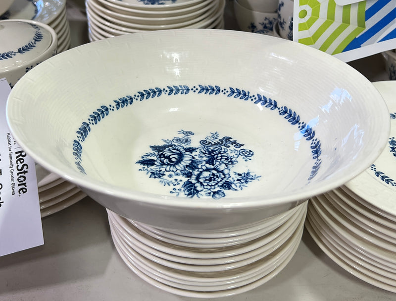 Vintage Royal Florence by Mayfair Blue & White Transferware China Set – 79 Pieces