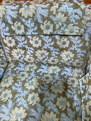Green Floral Vintage Mid Century Couch