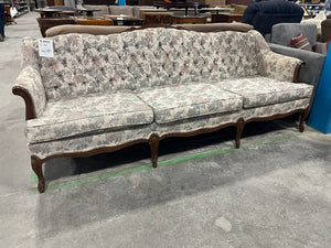 Vintage Floral Tufted Sofa