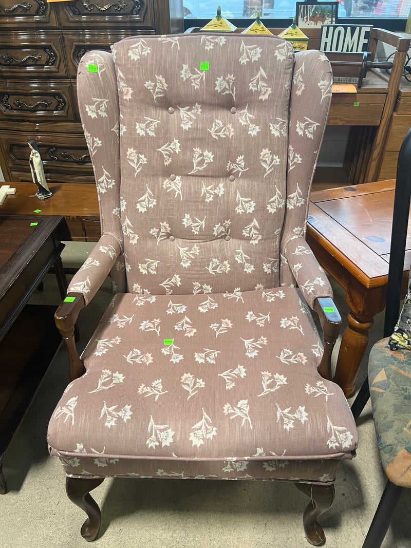 Dusty Rose Floral Armchair