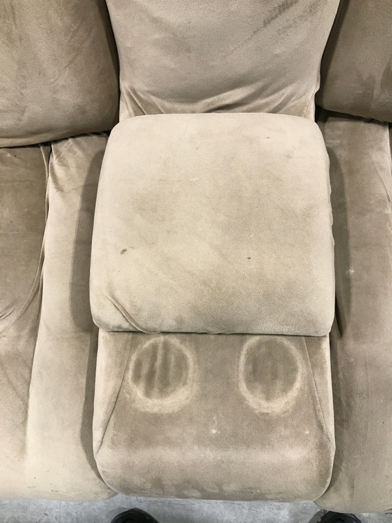 Pleather Sofa With Beige Cover