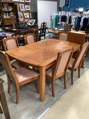 Pink Leather Dining Set