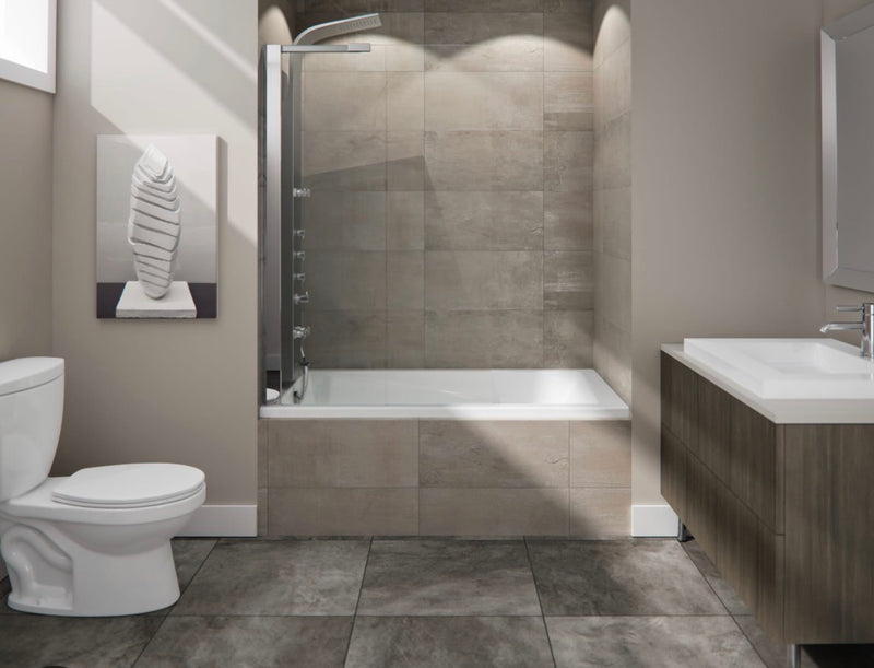 Zenya Acrylic Alcove Right Drain Bathtub in White