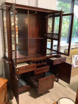 Cherry Finish Mahogany Hutch
