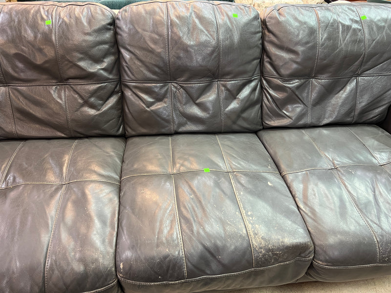Dark Brown Three-Seater Sofa