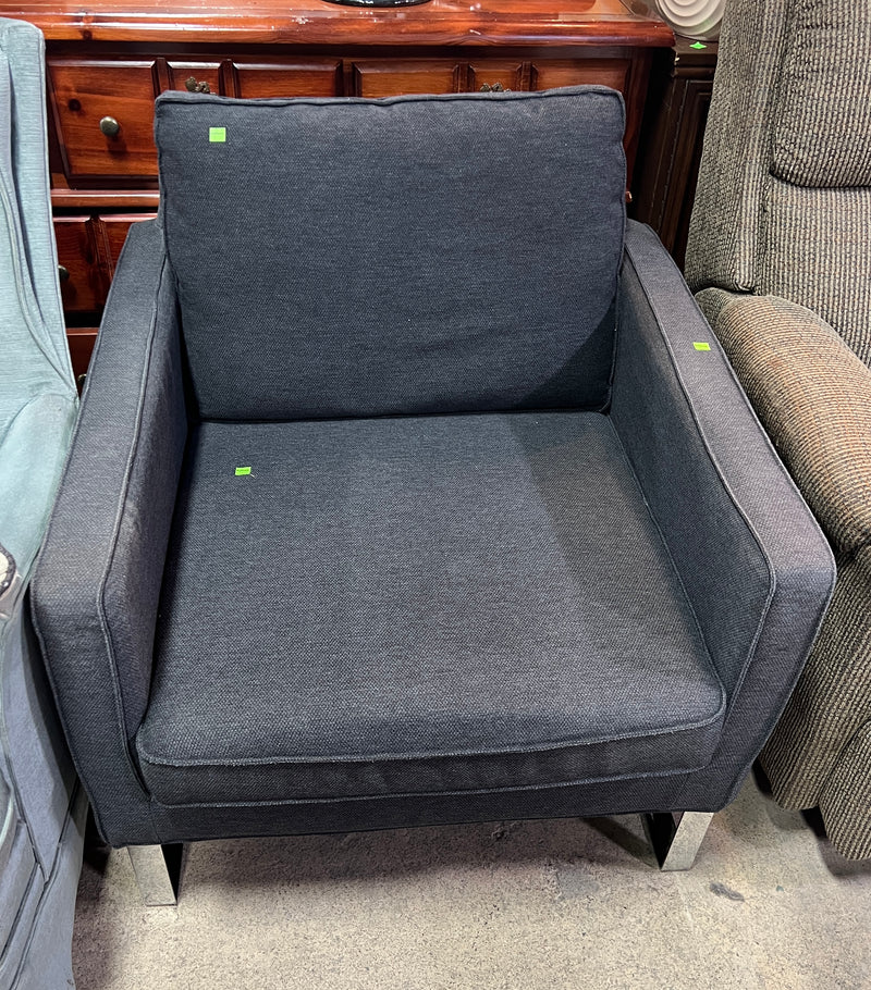 IKEA Mellby Accent Armchair – Charcoal Grey Upholstered Lounge Chair
