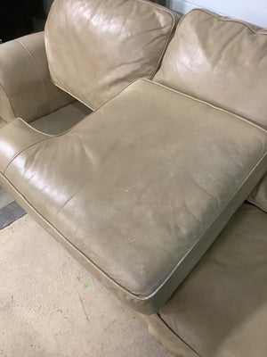 Beige Pleather Sofa