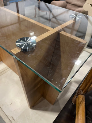 Sleek Modern Glass-Top Console Table