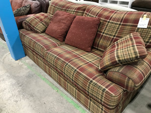 Red And Green Plaid 3 Seater Sofa