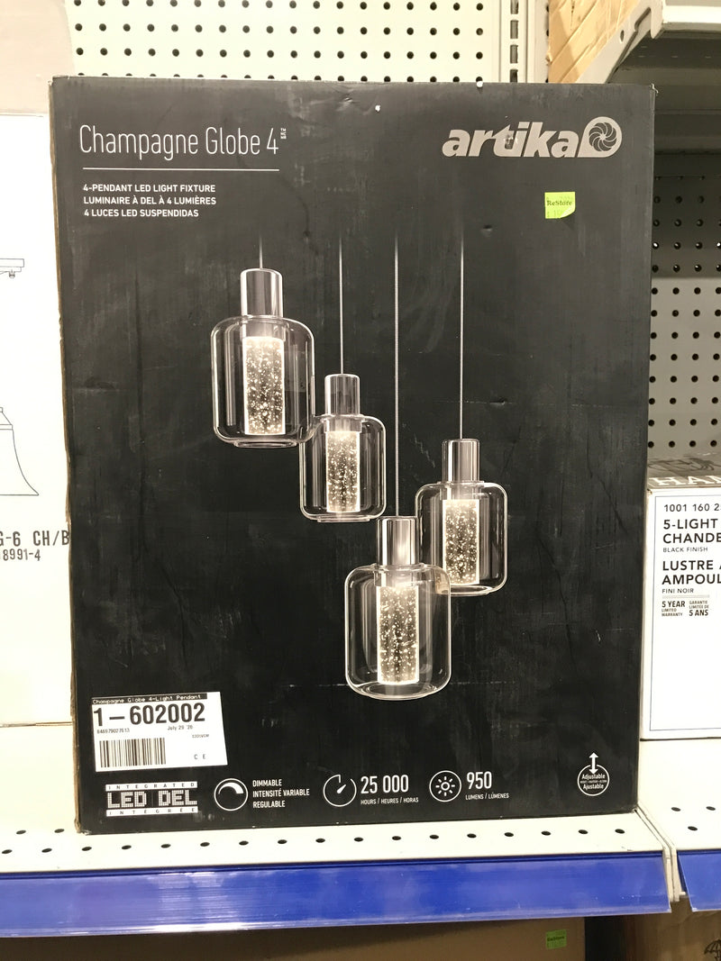 Artika Champagne Globe 4 4-Pendant Light Fixture