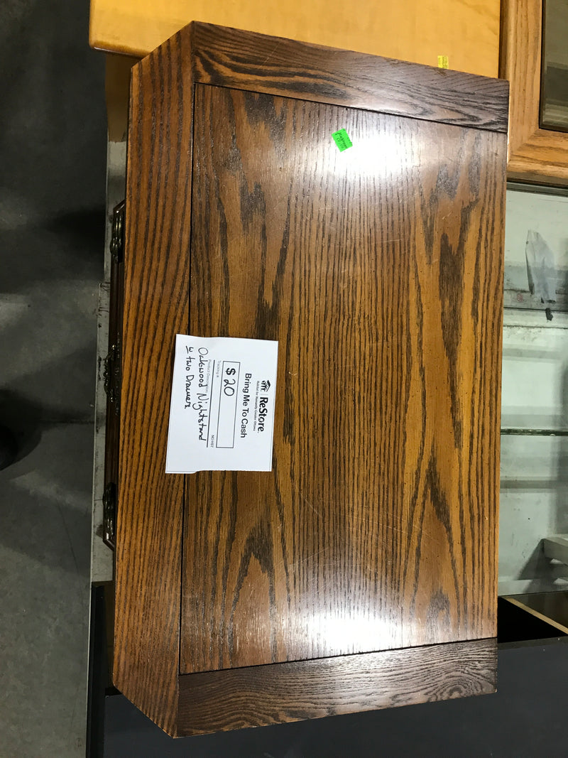 Oakwood Nightstand with two drawers