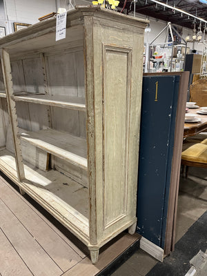 Antique French Provincial Bookcase – Distressed White Finish