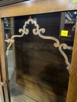 Antique Walnut Buffet with Glass Doors