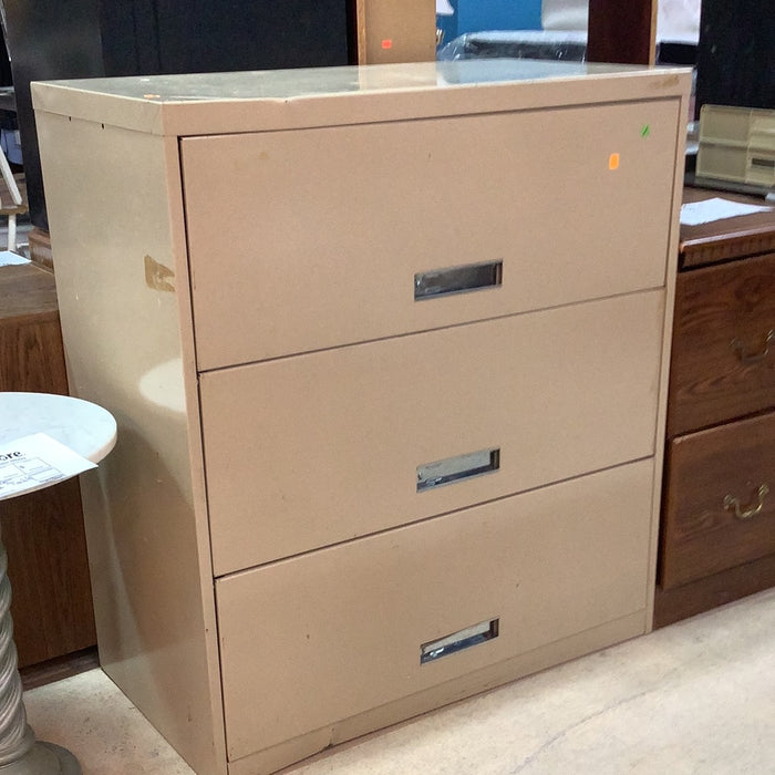 Wide Beige Filing Cabinet