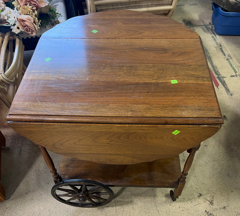 Vintage Drop-Leaf Tea Cart