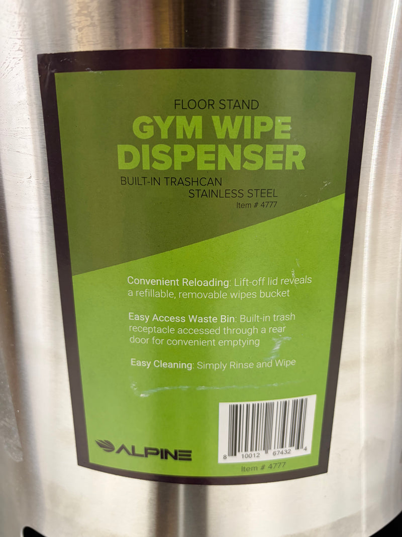 Alpine Stainless-Steel Gym Wet Wipe Dispenser with Built-in Trash Can