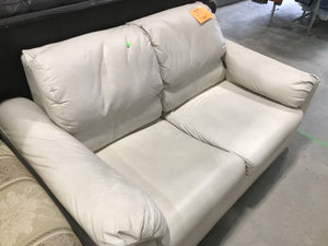 Light Cream Leather 2 Seater Sofa