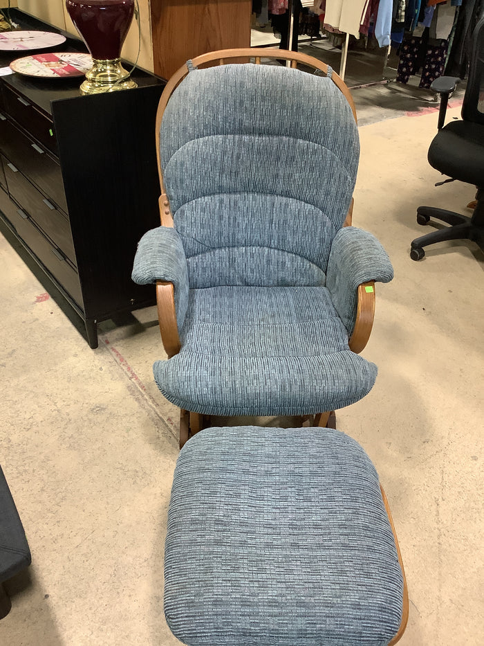 Light Blue Glider/ Matching Stool
