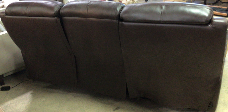 3-Seater Brown Leather Recliner