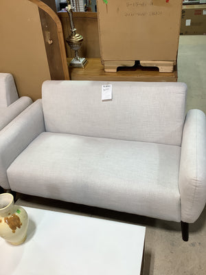 Beige Square Arms Loveseat