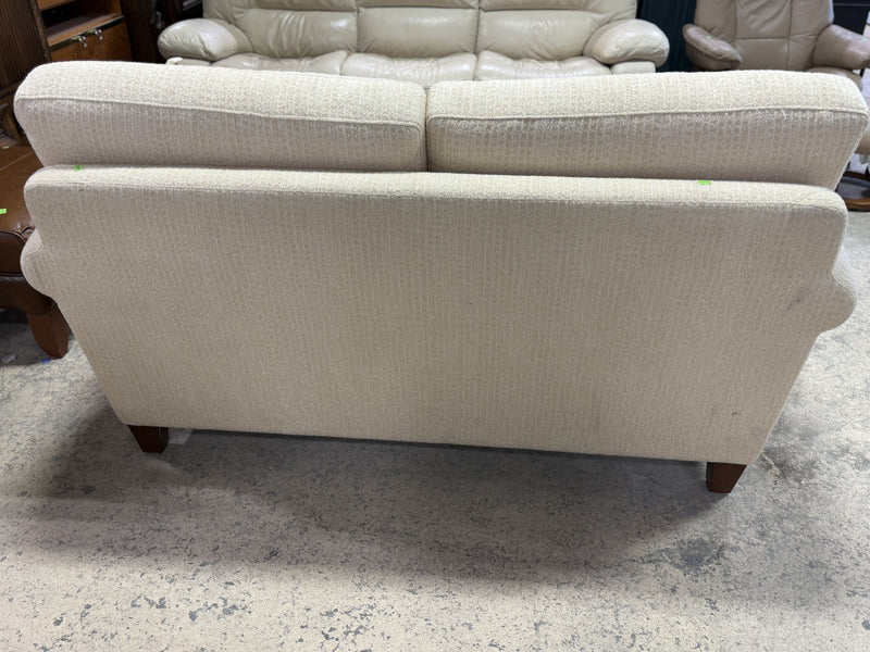 Classic Cream Upholstery Loveseat Sofa