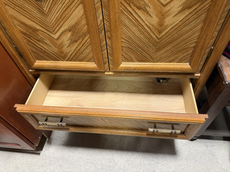Vintage Oak Armoire Cabinet