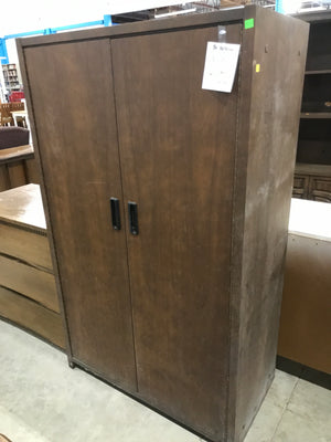 Brown Wooden Cabinet With Concealed Shelving