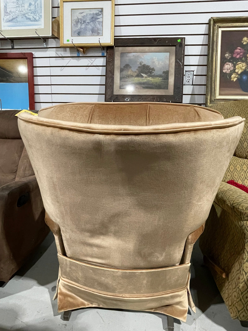 Vintage Mid-century Button-tufted Swivel Rocker Recliner.