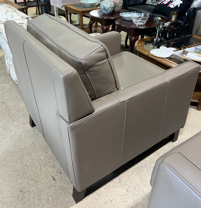 Taupe Leather Armchair