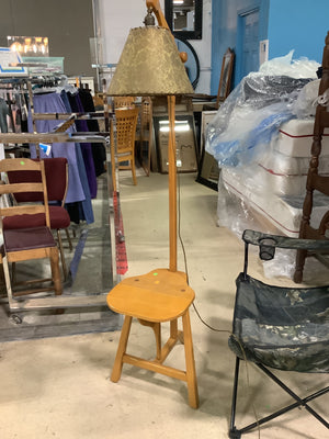 Blonde Wooden Floor Lamp