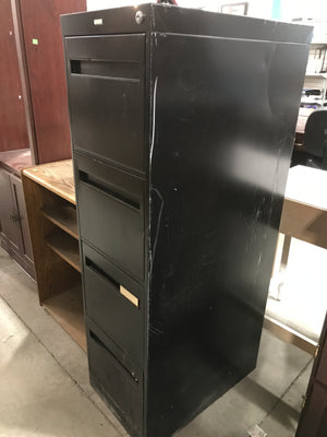 Tall Black Metal Filing Cabinet With 4 Drawers