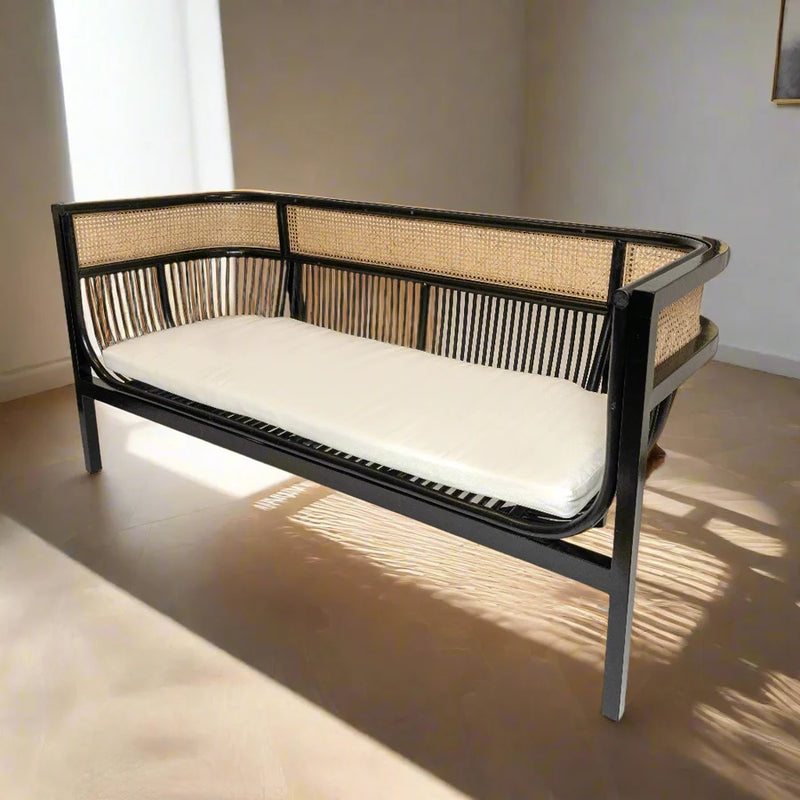 NORMANDY Wood and Rattan Sofa