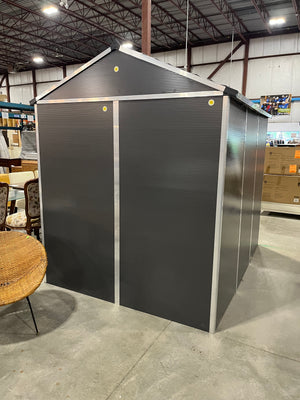 Rubicon 6 ft. x 8 ft. Dark Gray Garden Storage Shed