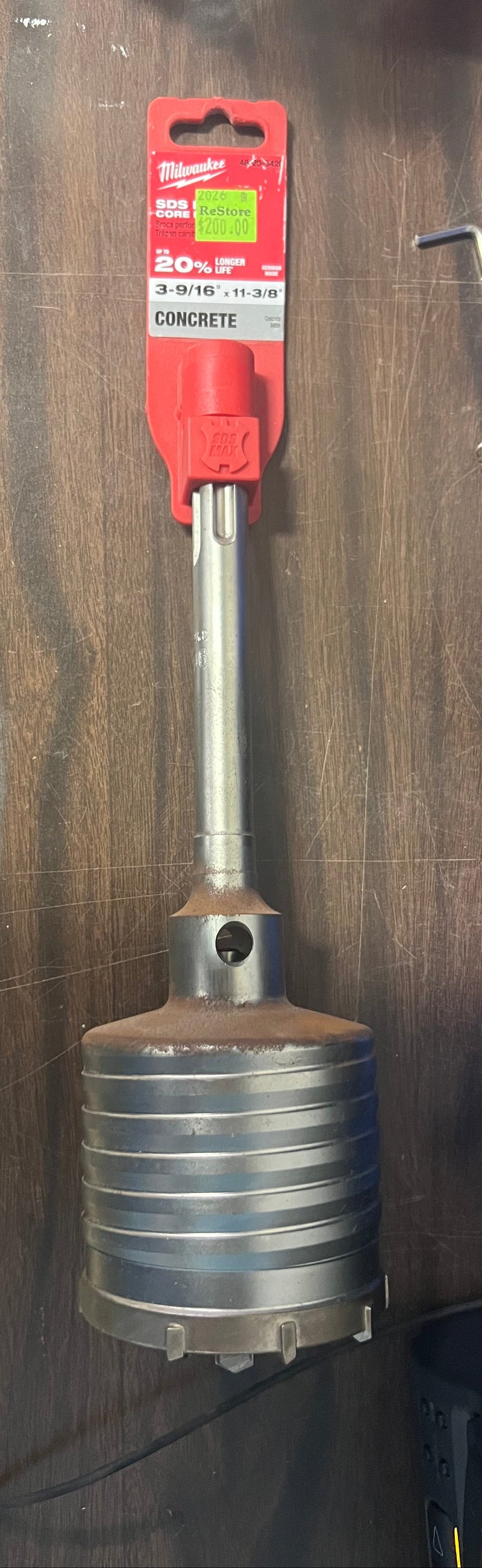 Milwaukee SDS Max Core Bit (3-9/16" x 11-3/8")