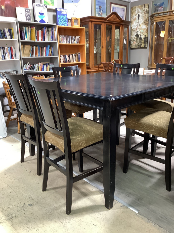 7 Piece Black Dining Table with Chairs