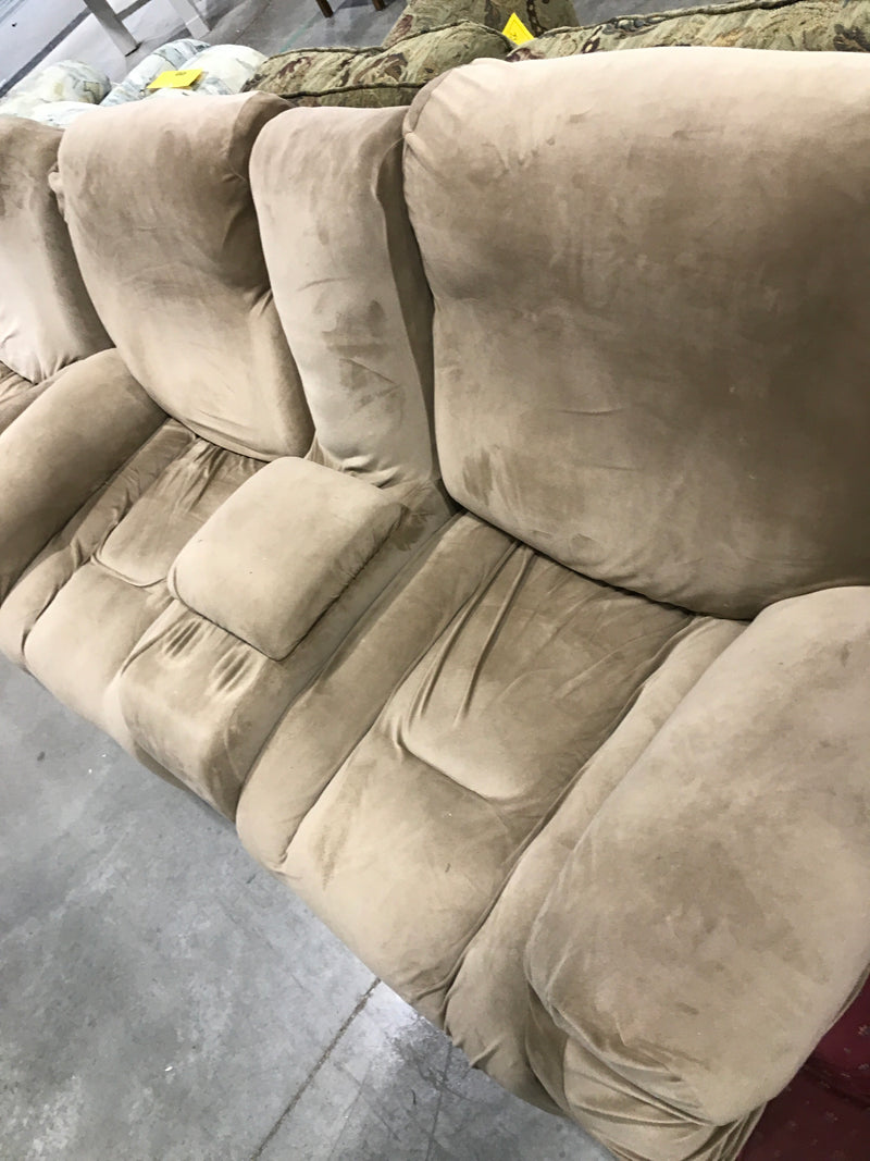 Pleather Sofa With Beige Cover