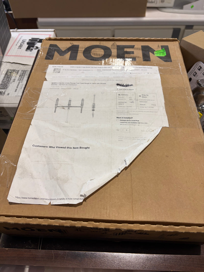 MOEN 2-Handle 4-Hole Roman Tub Fixed Rough-In Valve with Shower Diverter - 1/2-inch CC Connection