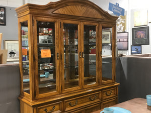 Large Hutch Buffet With 3 Drawers & Underneath Cabinet Storage