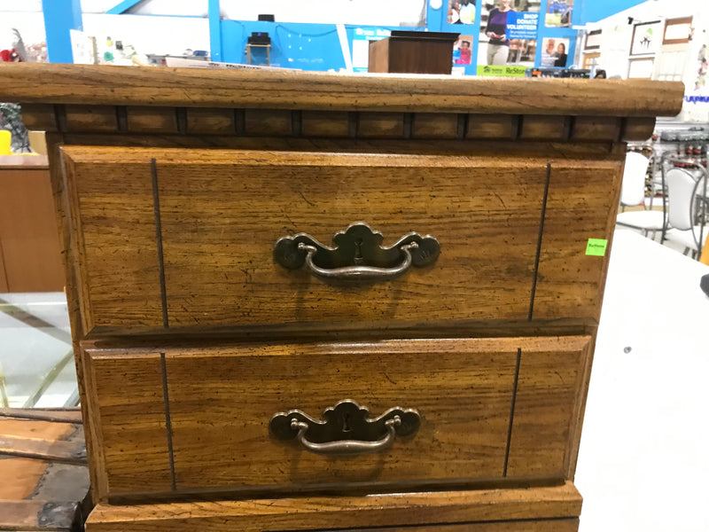 2-Drawer Brown Wooden Nightstand